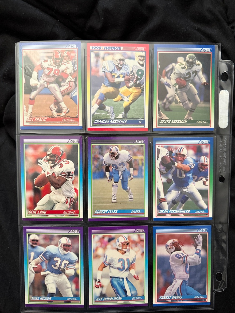 NFL Trading Card Binder Page – Blue, Red, Purple, Green, Black Accents